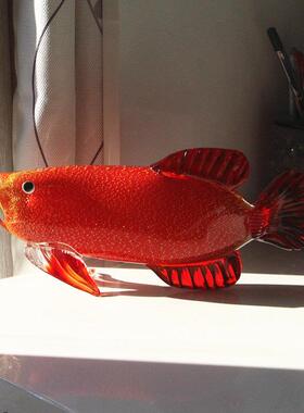 中国风易上手豪华易博釉面金龙鱼饰品工艺品样板房装修办公室乔迁