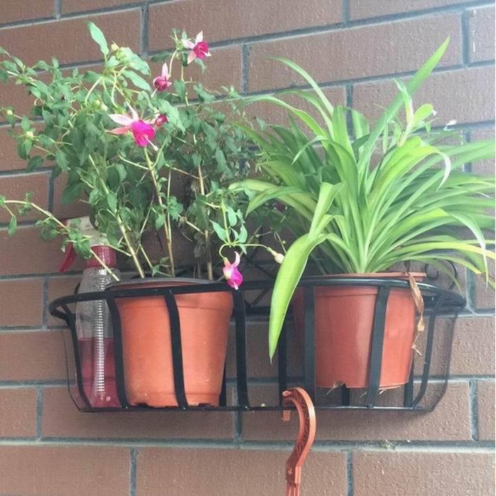 源头欧式阳台墙上壁挂花架客厅铁艺花盆架悬挂吊兰绿萝架子挂墙置