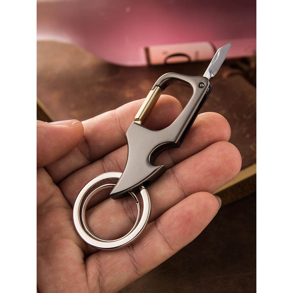 结实耐用钛合金男士腰挂钥匙扣简约挂件汽车链锁匙圈环带开瓶器
