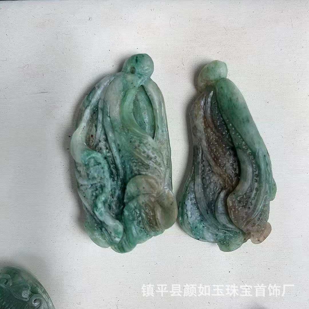 南阳独山玉精品玉白菜挂件百面来财手把件玉石白菜寓意百面来财