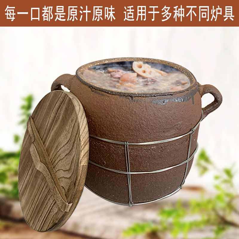 家用吊子砂锅煨汤老式手工沙锅砂锅铫瓦罐明火炖汤商用大号卤肉