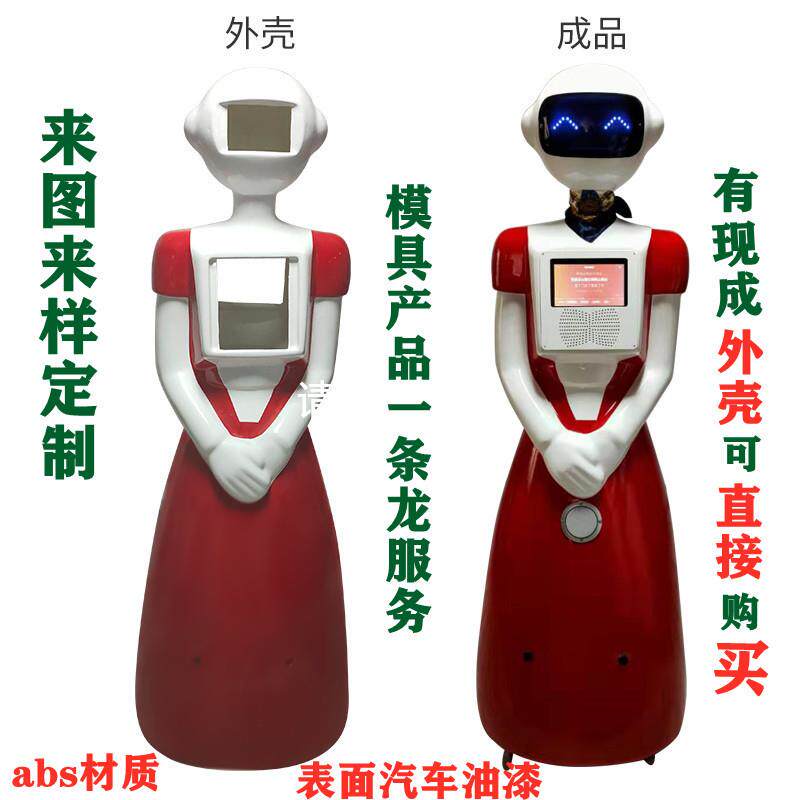 杭州abs材质美女车型迎宾送餐商务商场酒店机器人外壳