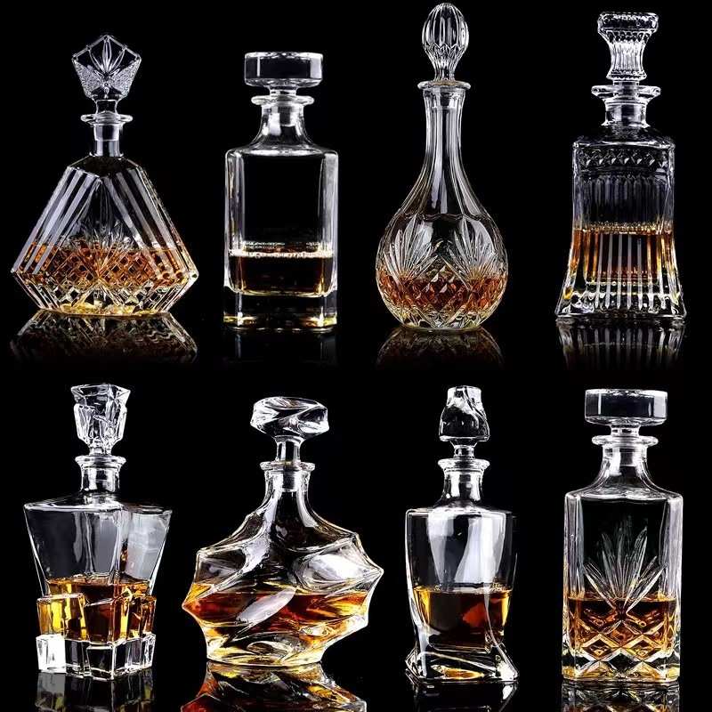 玻璃家用酒壶白酒储酒瓶酒樽创意红酒醒酒器威士忌酒瓶带盖洋酒
