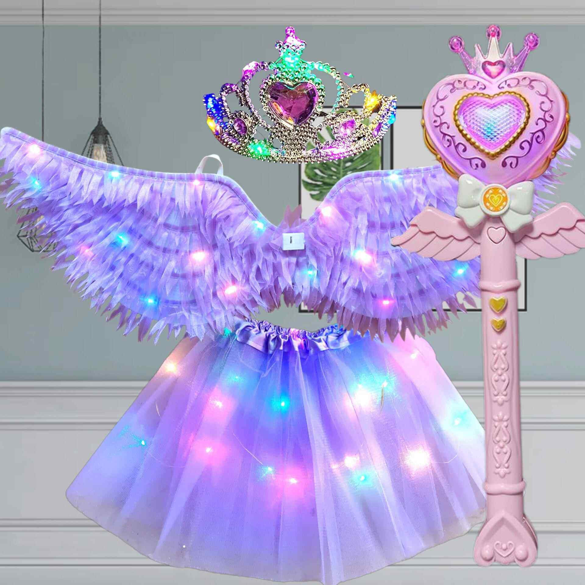 发光天使翅膀小女孩蝴蝶背饰闪光玩具奇妙仙子魔法棒花仙子四件套,玩具/童车/益智/积木/模型,发光玩具,淘宝优惠券,粉丝福利购,淘宝优惠卷