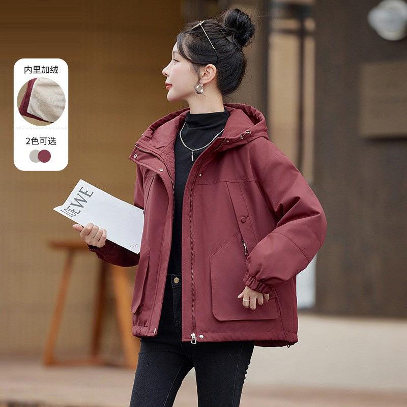 绒加厚ZWEI5597派款克服外加套女短休款新小个子闲保暖棉服夹克小