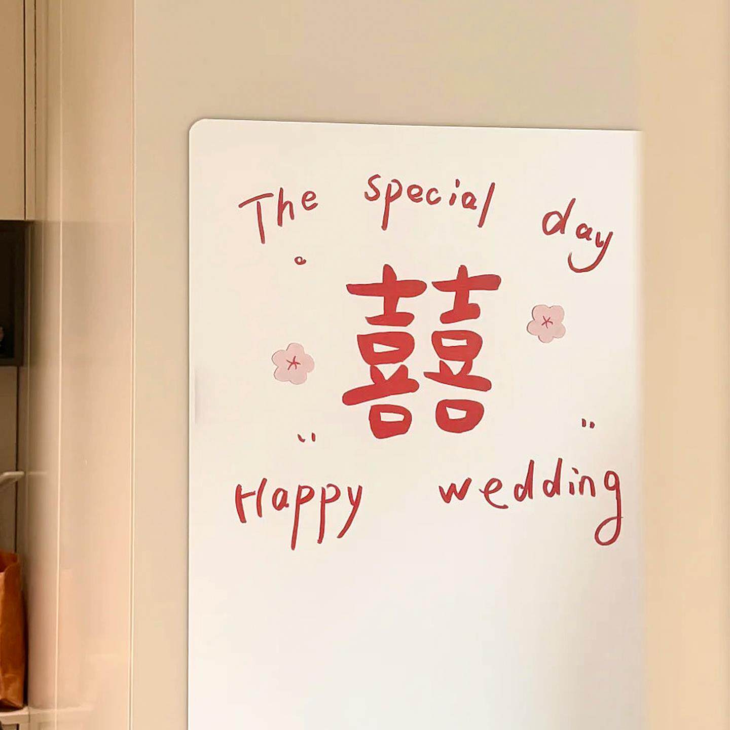 【备婚的100个快递】结婚喜字贴门窗户镜子婚车静电贴喜庆感装饰