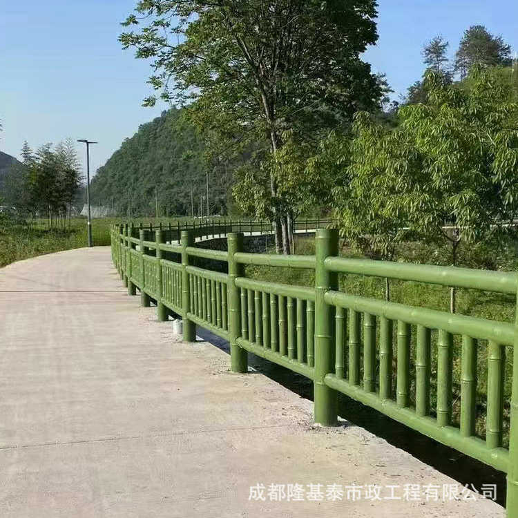 水泥仿竹栏杆混凝土仿竹子护栏景区河道建设安全围栏【源头厂家】