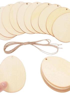 Blank Wooden Easter Eggs DIY Crafts Happy Easter Party Home