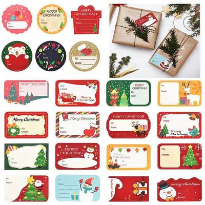 108Pcs/12Sheets Merry Christmas Gift Name Tags Present Seal
