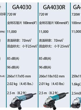 牧田GA4030R/GA4030角向磨光机（前开关）GA4031（后开关）切割