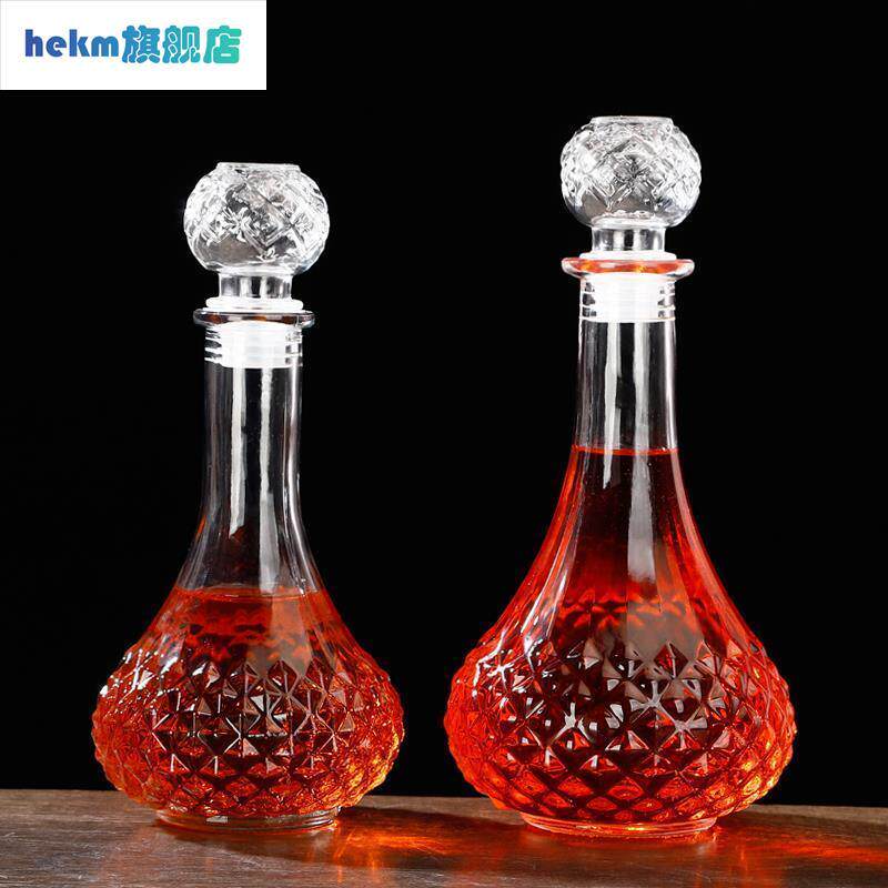 家用醒酒器1000ml无铅加厚高档玻璃红酒瓶醒酒壶分酒器醒套装
