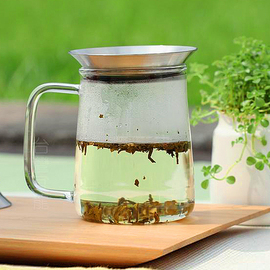 台湾宜龙茶具茶觉加厚耐热玻璃茶壶不锈钢过滤泡茶壶茶杯马克杯
