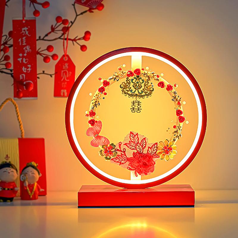 结婚台灯高级感婚房床头灯卧室喜字红色婚庆长明灯新娘陪嫁灯礼物