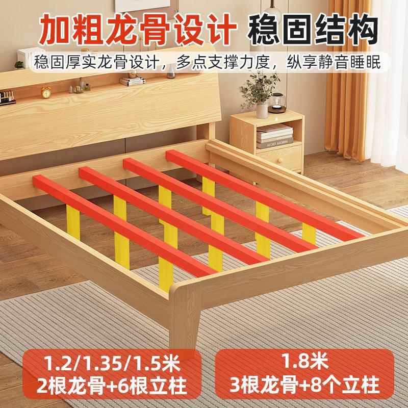 .经济型实木用床1.8米现代简约双54417人房床15家1.2m出租用单人