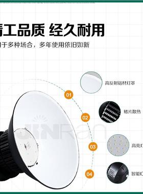 高L低馆塔足瓦黑色LEHED育工矿灯厂房仓库车间照明超亮体吊灯天棚