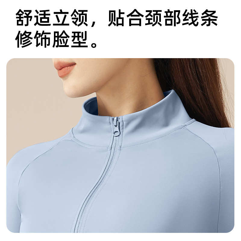 网红外穿跑步运动拼色套装女立领紧身透气外套假两件防走光长裤潮