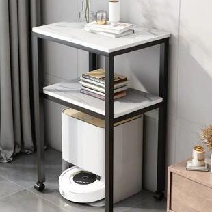 伴侣扫地机器人置物架沙发小边几可移动双层带轮移动置物架热卖