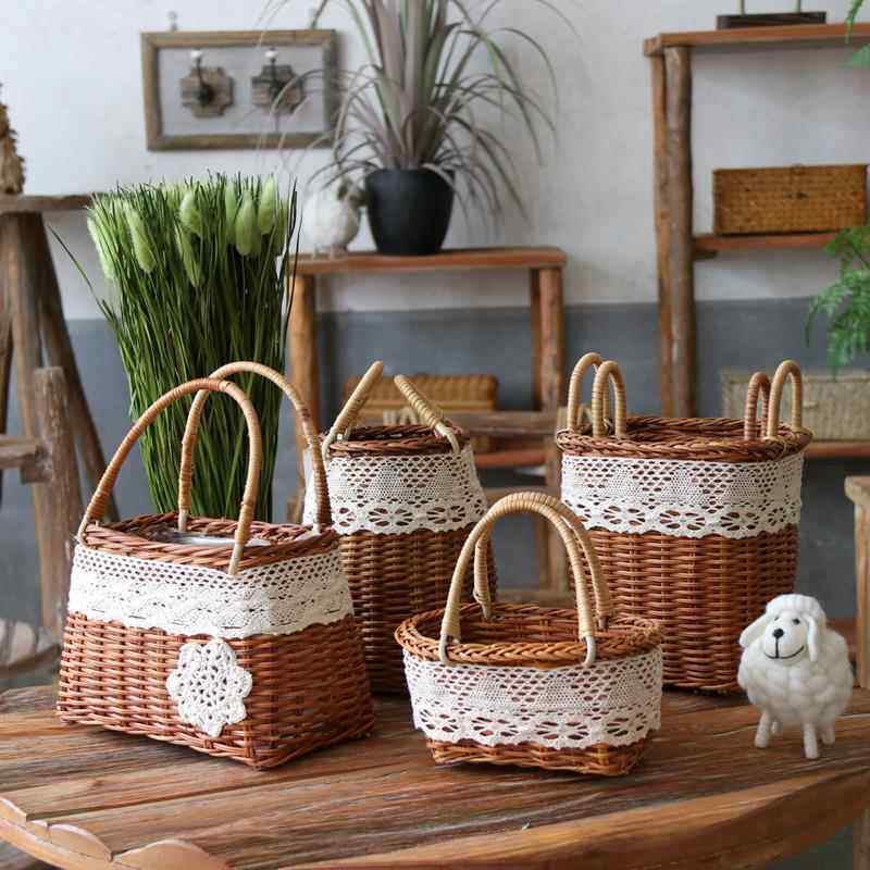 仿藤编船型花篮竹艺船编制柳编插花装饰橱窗展示船形造景酒店道具