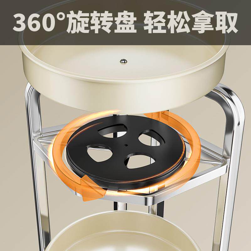 厨房旋转调料置物架不锈钢台面三角架盐油调料瓶收纳架双层调味架