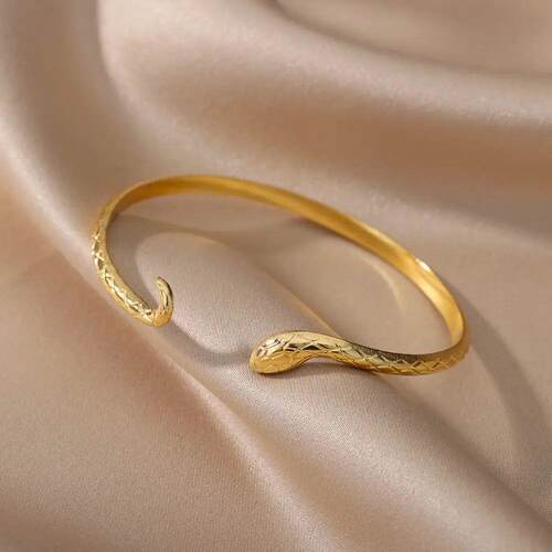 Stainless Steel Snake Bracelets for Women Vintage Gold Plate