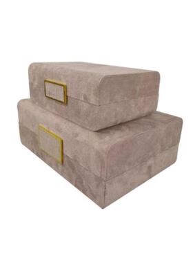 饰新式简约样板房装盒软装VJO衣间皮帽中质木质五金收纳盒摆件可