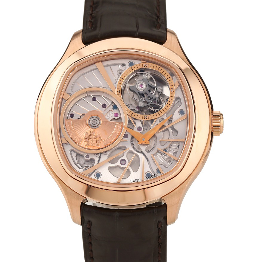 公价153万陀飞轮[9.8新]伯爵POLO系列玫瑰金自动机械男表G0A38042