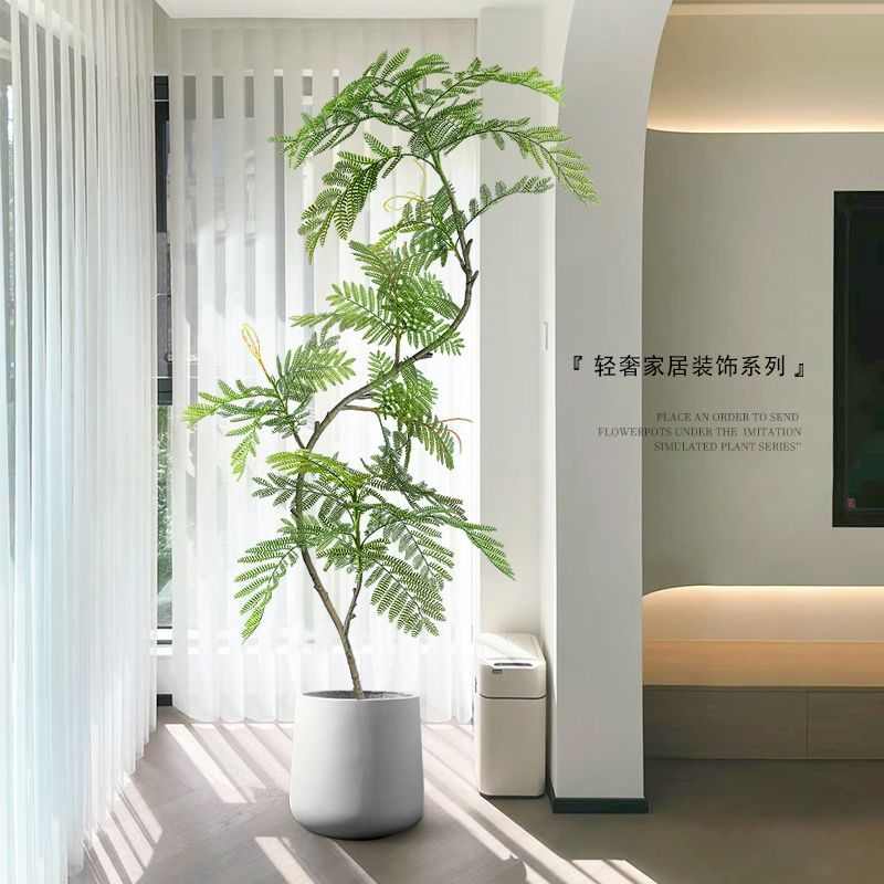蓝花楹仿真绿植室内盆栽大型仿生植物高端轻奢假花树客厅落地摆件