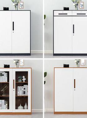 制皮文件柜加厚钢办公室cz-08资柜档案柜带锁料财务凭证柜矮柜储