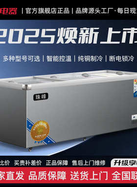 珠峰206-706L商用牛肉展示柜冷冻保鲜冰柜双门卧式商超冷柜低能耗
