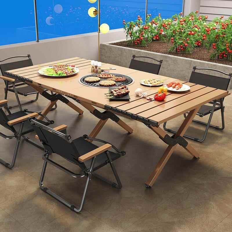 煮茶烤肉桌蛋卷套装烧烤摆地摊围炉便携式家庭用座椅户外折叠桌椅