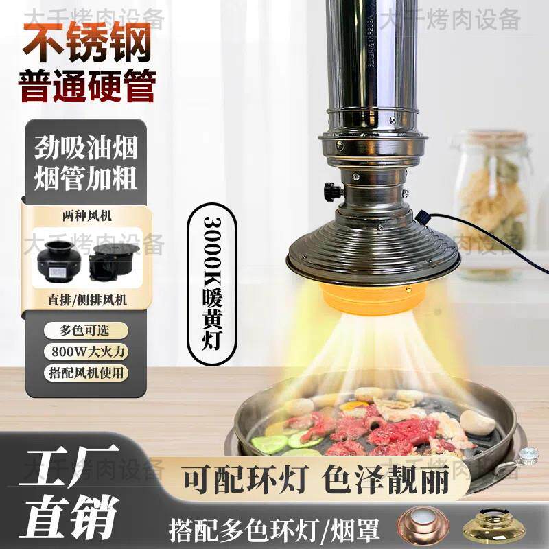 火锅烙锅烤肉店排风设备烤肉排烟管暖光灯不锈钢伸缩排风吸烟管
