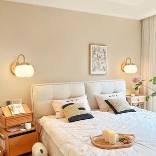 大观园壁灯室床头灯奶油风客背景厅墙灯原木668日式 卧L棉花灯 新款