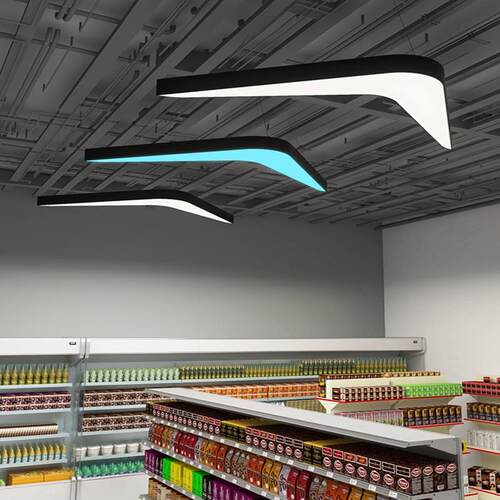 超市商场过道人字型箭头吊灯led工业风店铺商用健身房造型灯