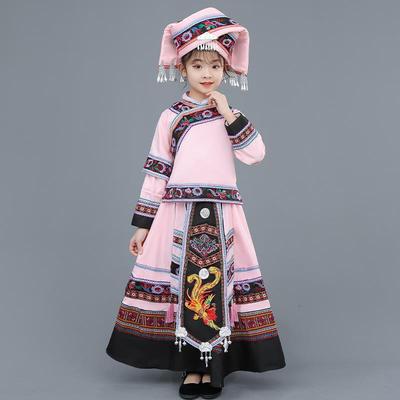正品广西壮族月三男童表演服饰马儿甲童少数民三族服装出女童舞蹈