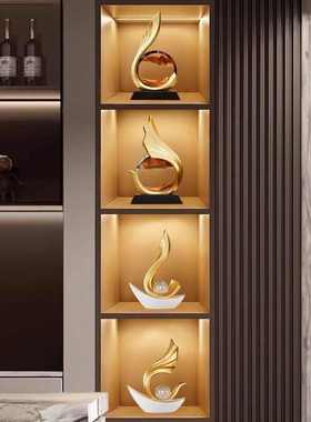 八方来财酒柜装饰品艺术摆件电视柜玄关客厅家居高级感轻奢高档