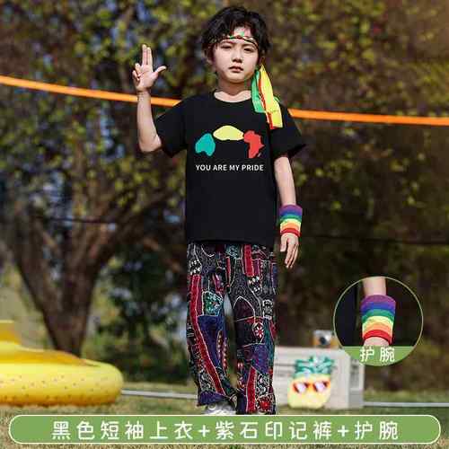 正品运儿童洲鼓演出服民族风男女童舞表演服套装动会啦啦队蹈服圆