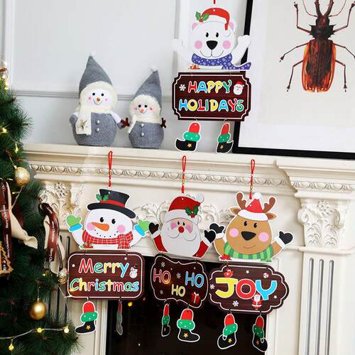 Christmas paper leg pendant door hanging圣诞装饰门挂