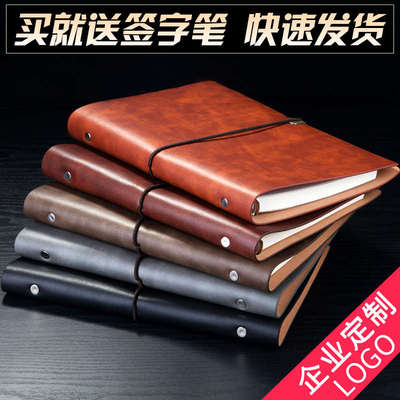商务笔记本子文具高档软皮面a5记事本大本会议记录日记本定制logo