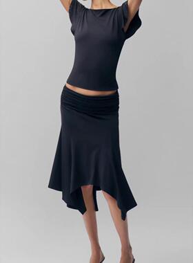 Skirt Womens Asymmetrical Draped Midi For Women Casual Wear