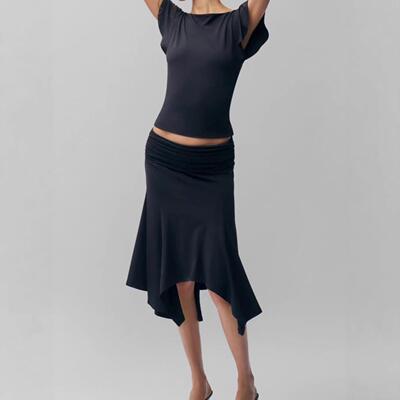Skirt Womens Asymmetrical Draped Midi For Women Casual Wear