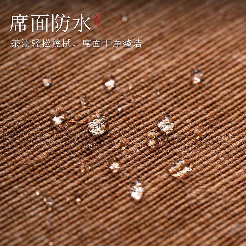 手工老料香云纱茶席双面高端中式覆古茶垫隔热干泡席防水覆古桌旗