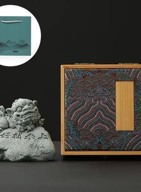 高档普陀山越来客越好石头件公室桌摆面厅乔迁旺宅好运办装饰品工