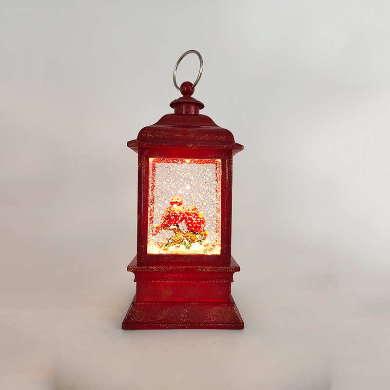 四方风灯红拍金双红鸟 风灯水灯家居结婚新婚送礼工艺品创意摆件