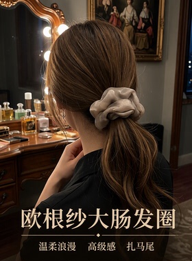欧根纱大肠发圈温柔浪漫高级感