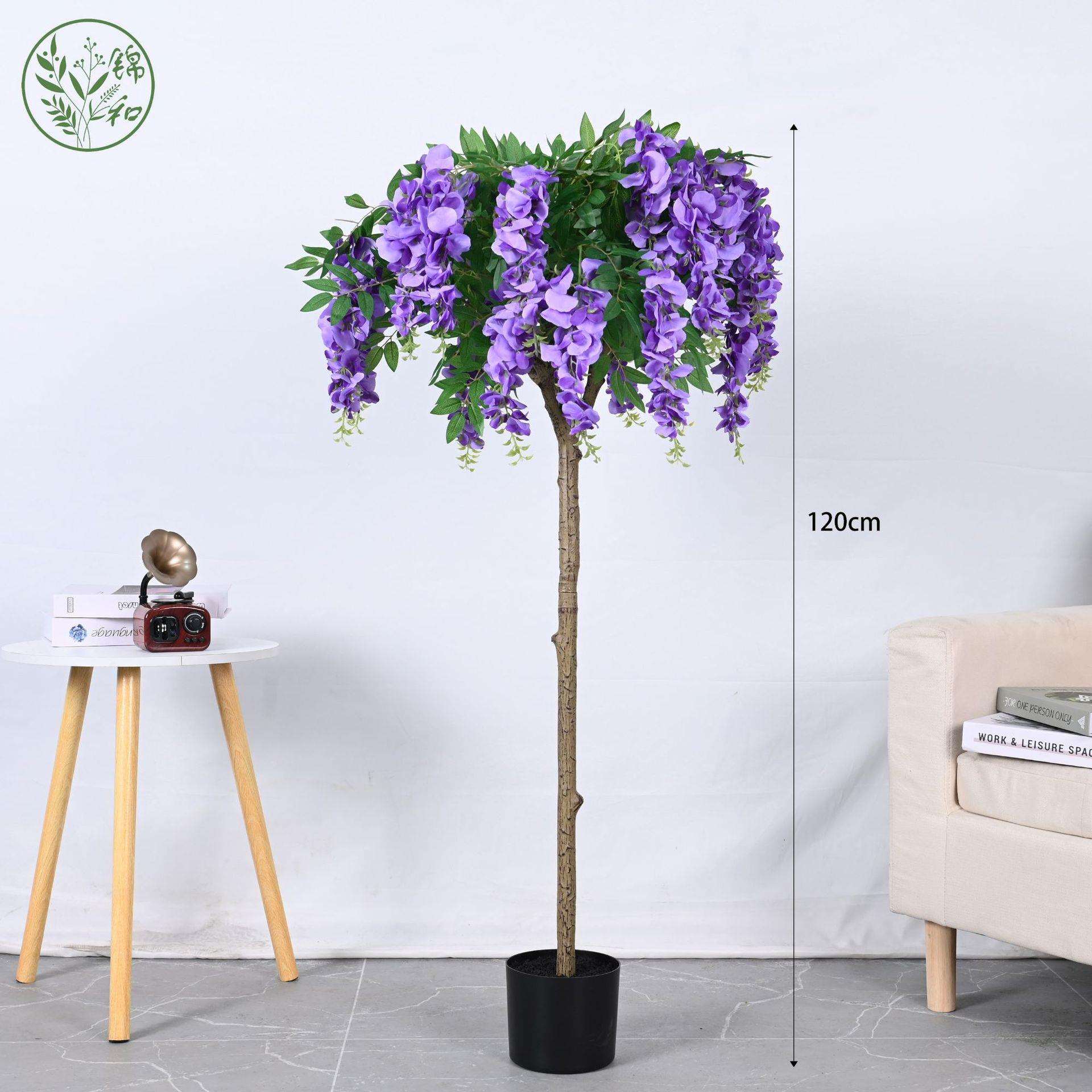 拆装款亚马逊轻奢仿真植物仿真豆花树紫藤花树仿真绿植盆栽