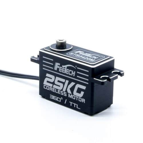 飞特STS5420M矮壳全金属25g钢齿360度空心杯矮身串口总线舵机