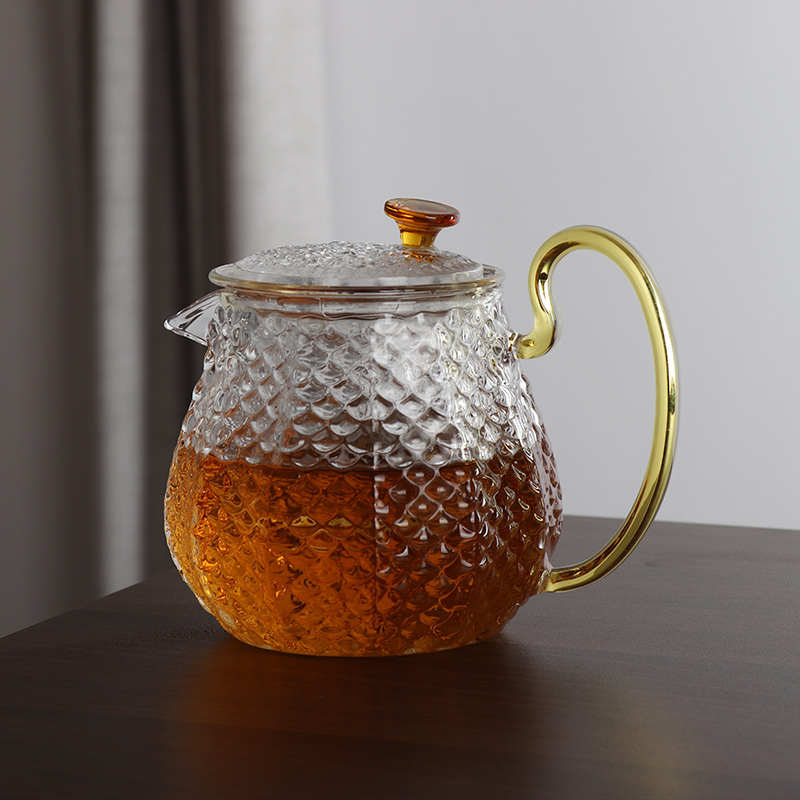 玻璃茶壶泡茶单壶耐高温煮茶器家用烧水壶加厚过滤花茶壶茶具