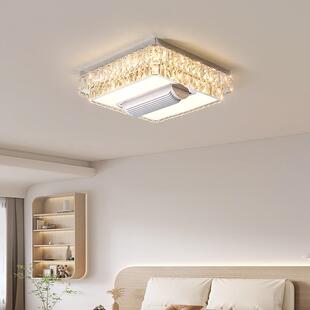 卧室无叶风扇灯2026年新款餐厅灯轻奢水晶灯隐形客厅灯风扇吸顶灯