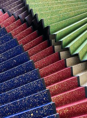 苏工宣纸扇面薄款彩色洒金扇面鱼子金蓝色红色绿色古典文玩扇子面