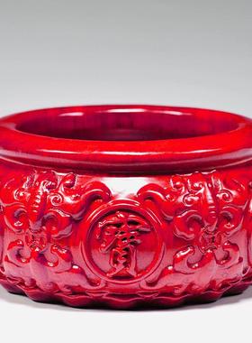 高档聚宝盆摆礼件花梨实木雕刻开关业送烟灰缸玄收礼纳装饰红木工